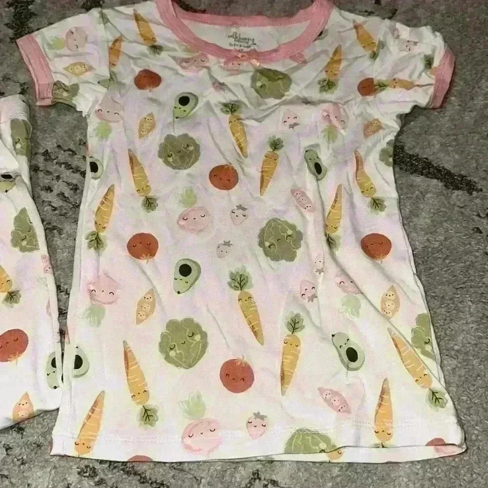 Milkberry bamboo‎ toddler boy pajama set Veggies NWOT size 4T super soft